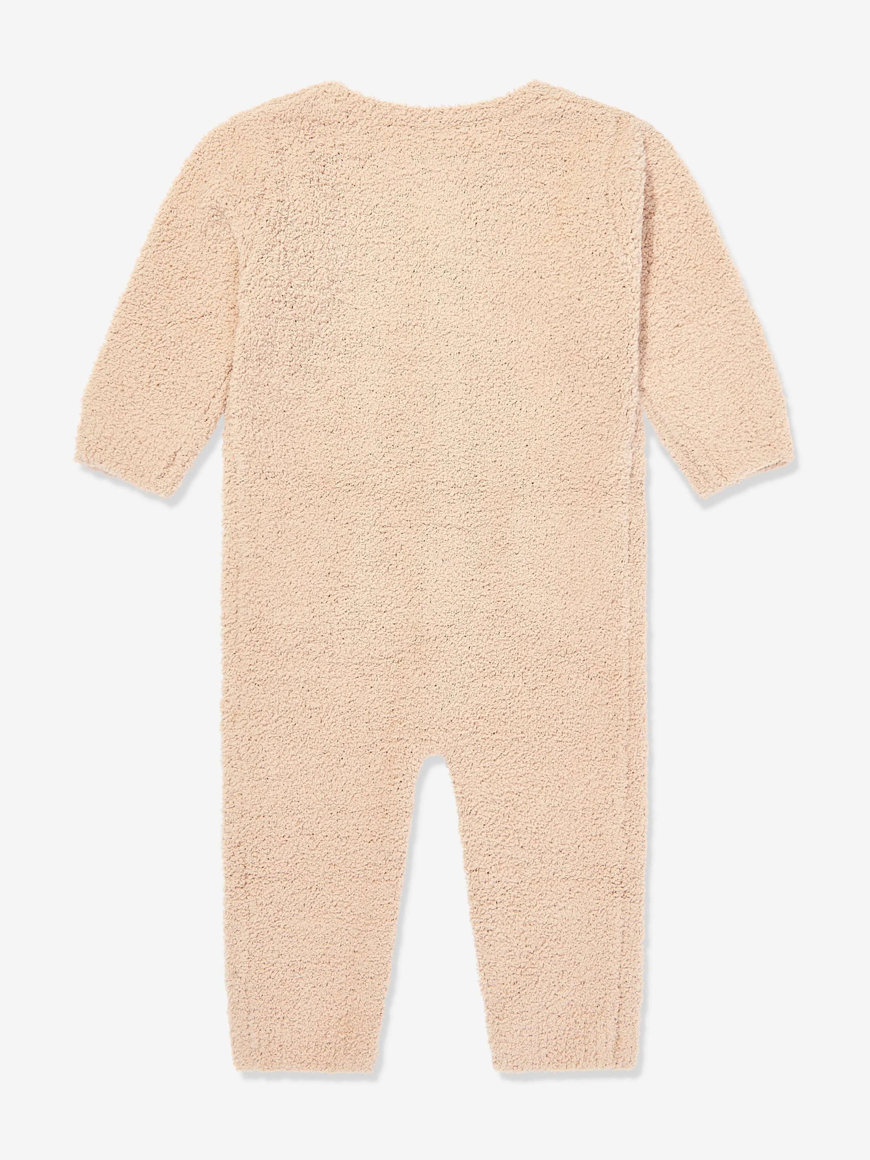 7AM Enfant Baby Fuzzy Long Sleeve Romper in Beige