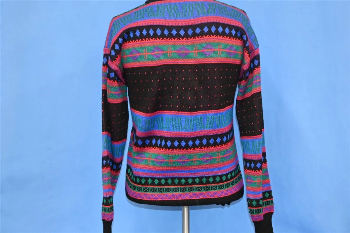 80s Meister Geometric Multicolor Ski Sweater Women's Medium