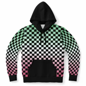 Abrosexual Pride Black Contrast Checkered Pullover Hoodie