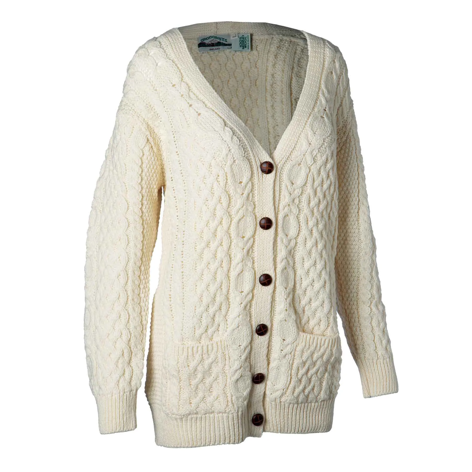 Adare Boyfriend Button Up Cardigan - Natural