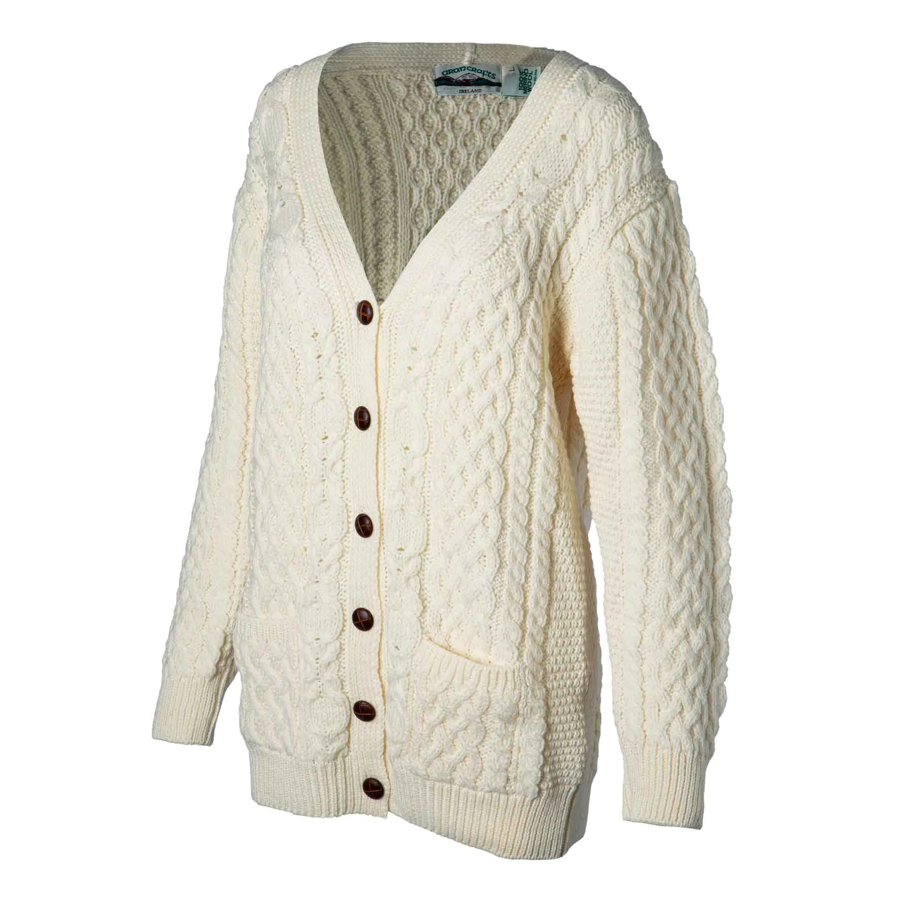 Adare Boyfriend Button Up Cardigan - Natural