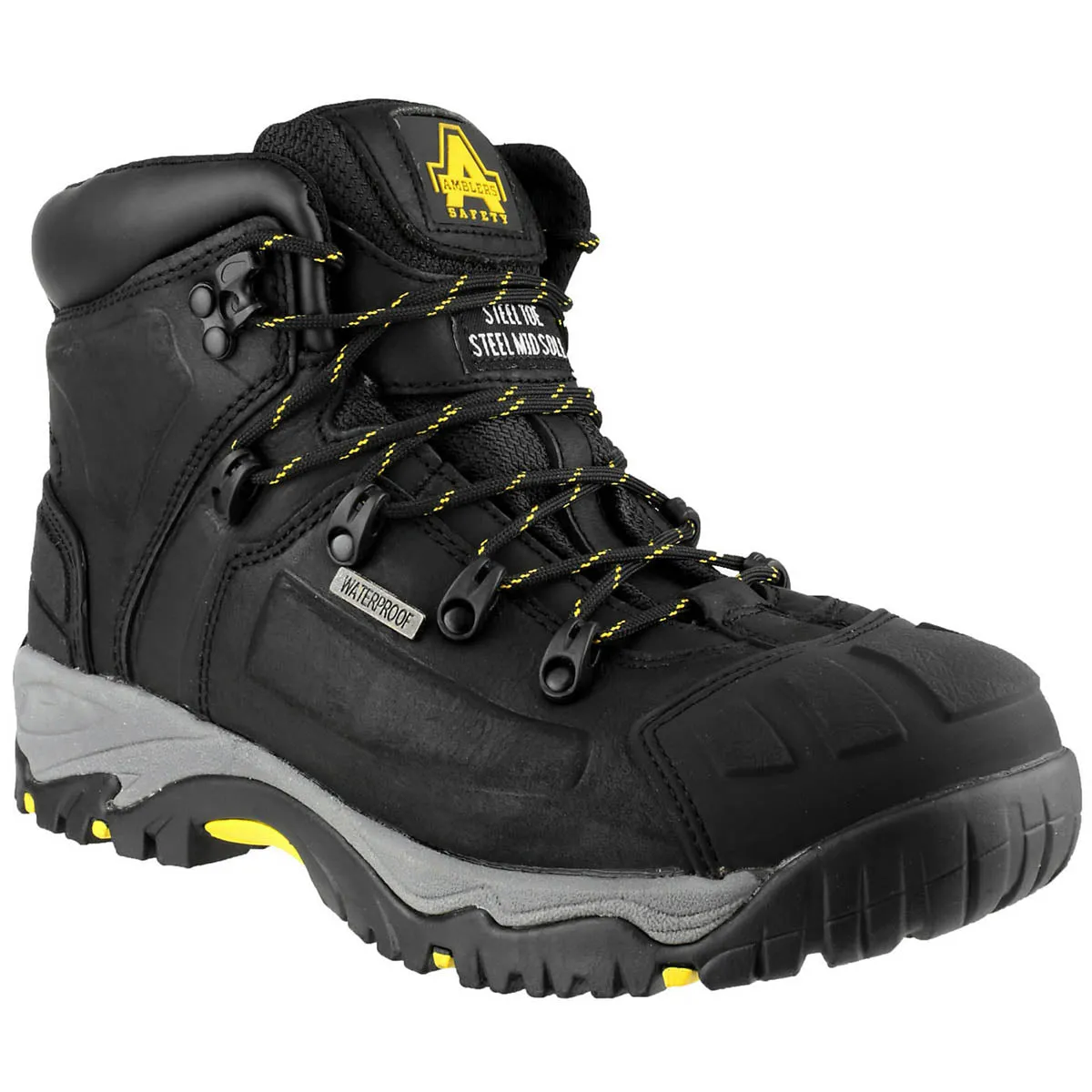 Amblers Safety Boots Mens Standard Fit 	Black Waterproof Steel Toe Size 13