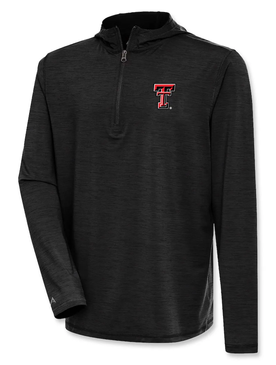 Antigua Texas Tech Double T "Tidy" Men's Hooded 1/4 Zip Pullover