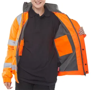 Beeswift Fleece Lined High Vis Bomber Jackets {All Sizes}