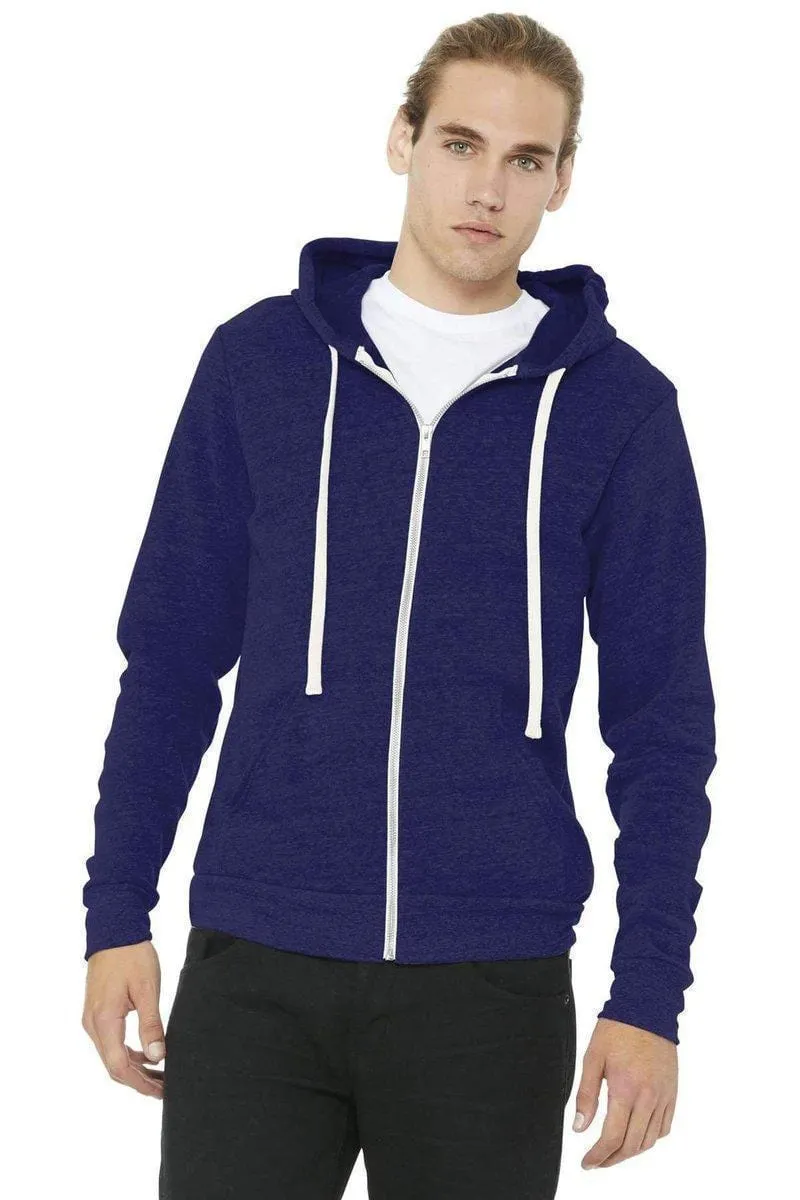 Bella Canvas 3909: Unisex Triblend Sponge Fleece Full-Zip Hoodie