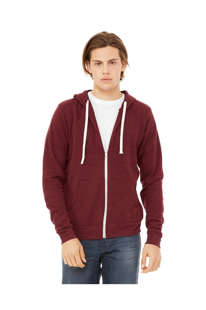 Bella Canvas 3909: Unisex Triblend Sponge Fleece Full-Zip Hoodie