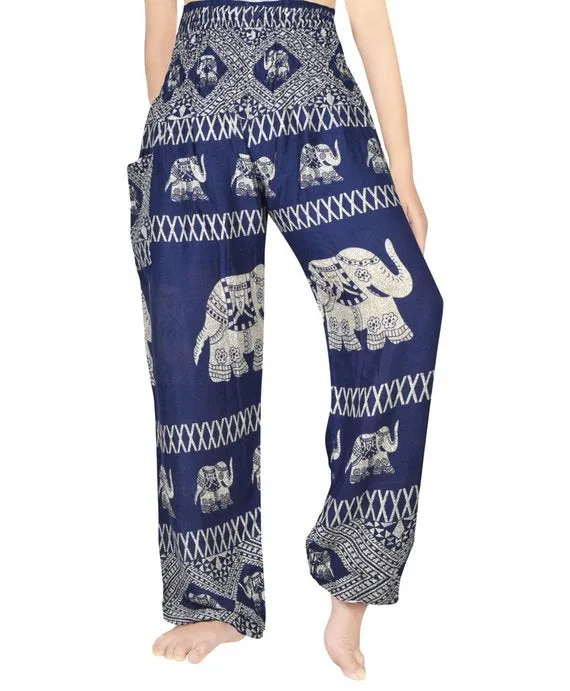 Blue ELEPHANT Pants Women Boho Pants Hippie Pants Yoga