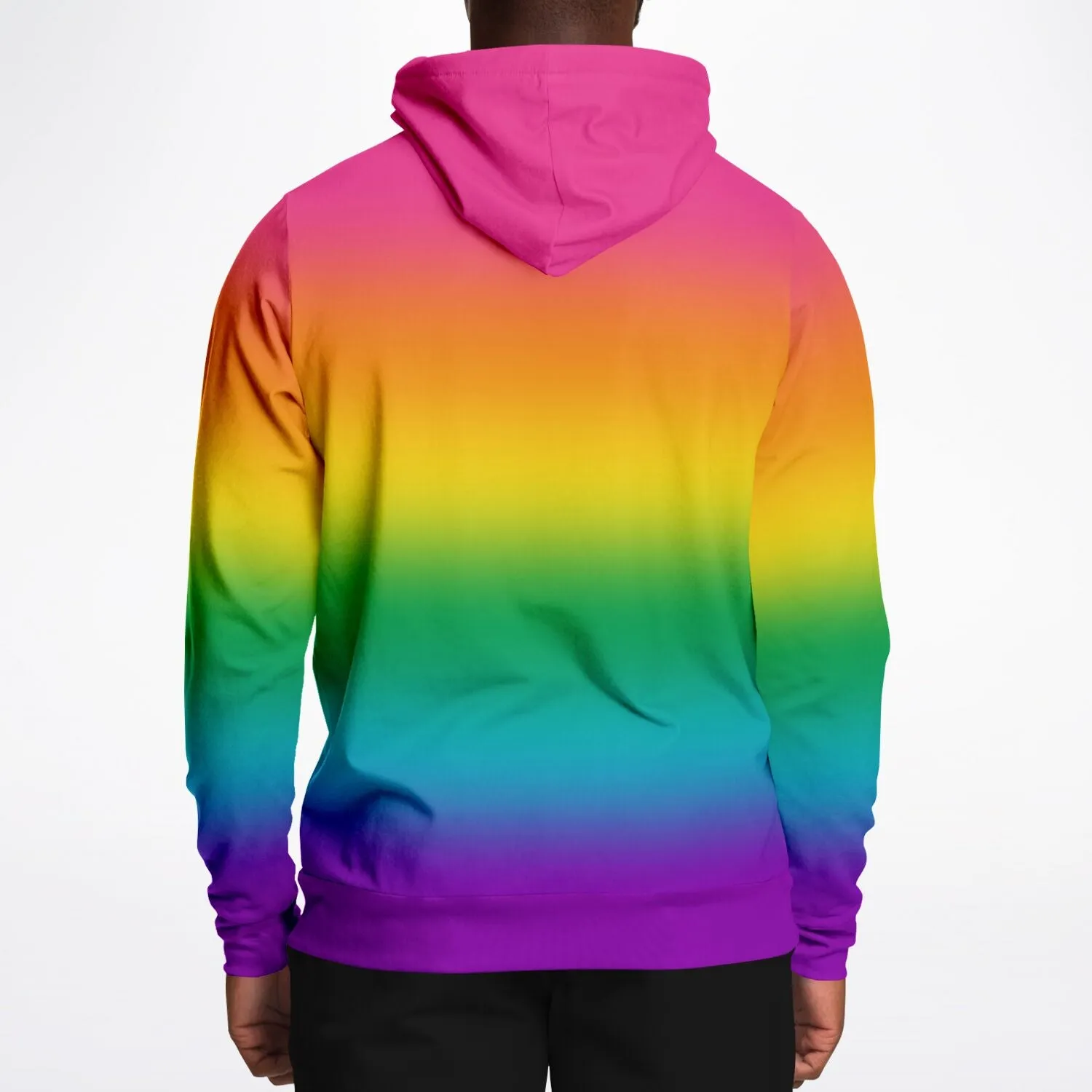 Bright Rainbow Ombre Pride Pullover Hoodie