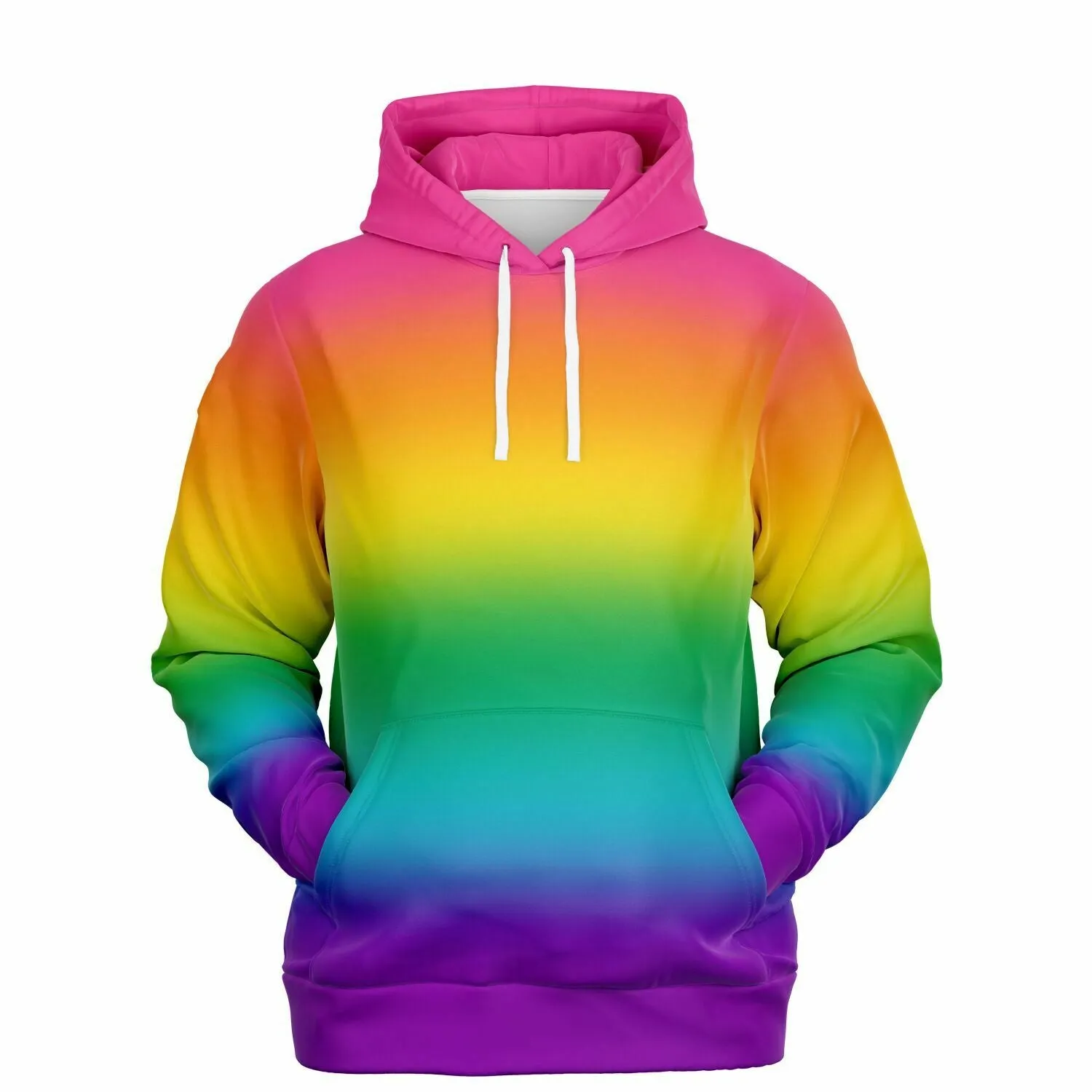 Bright Rainbow Ombre Pride Pullover Hoodie