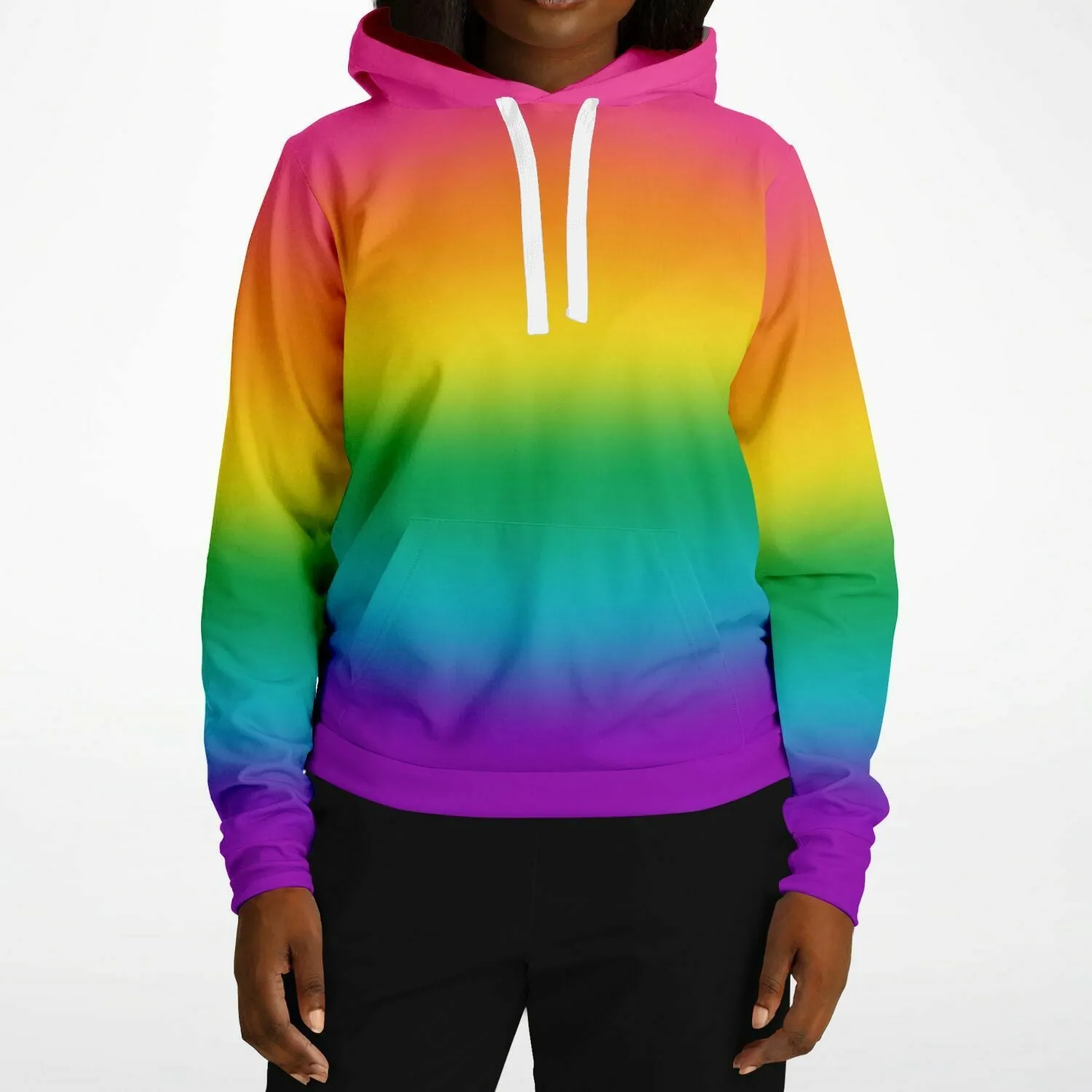 Bright Rainbow Ombre Pride Pullover Hoodie