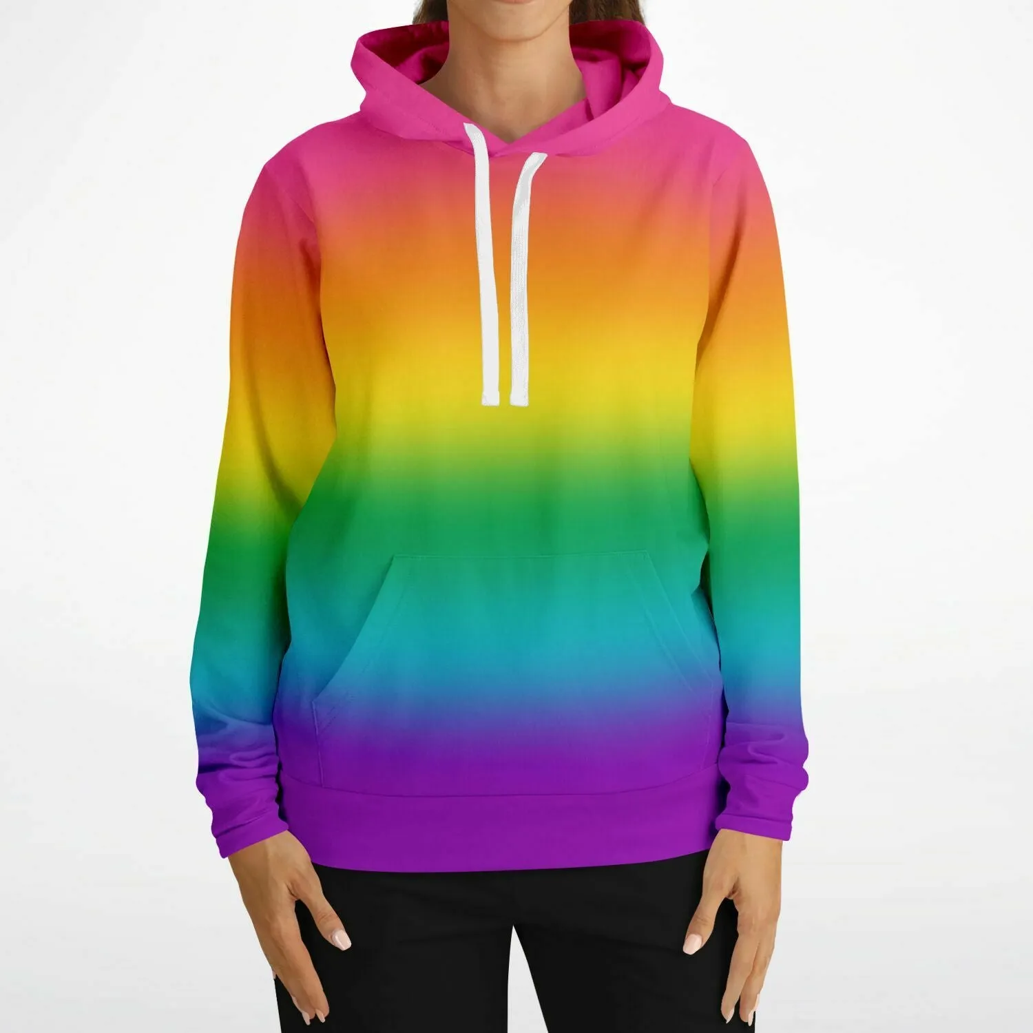 Bright Rainbow Ombre Pride Pullover Hoodie