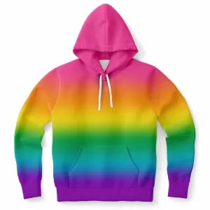 Bright Rainbow Ombre Pride Pullover Hoodie