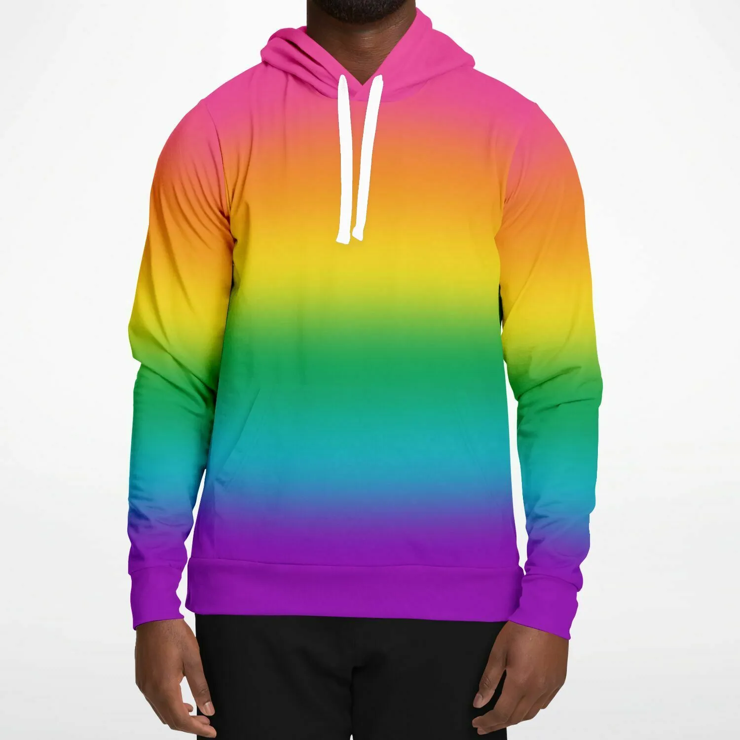 Bright Rainbow Ombre Pride Pullover Hoodie