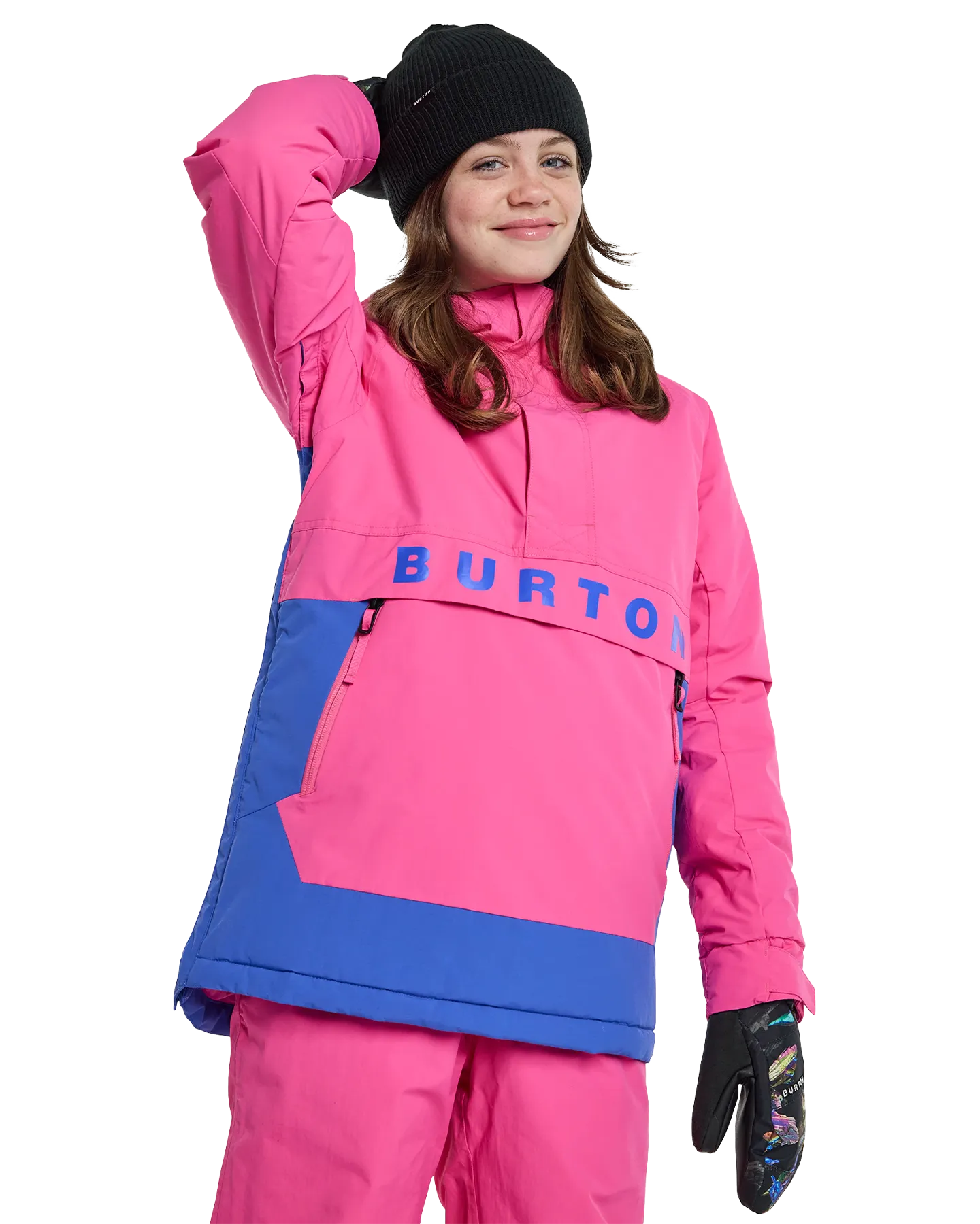 Burton Kids' Frostner 2L Anorak Snow Jacket - Fuchsia Fusion/Amparo Blue