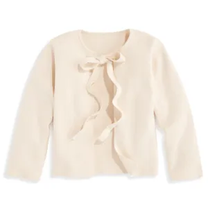 Cashmere Blend Tie Front Cardigan -- Ivory