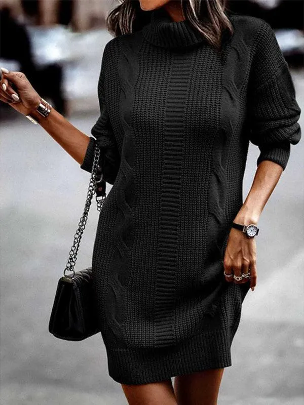 Chic and Cozy Turtleneck Sweater Dress for Women