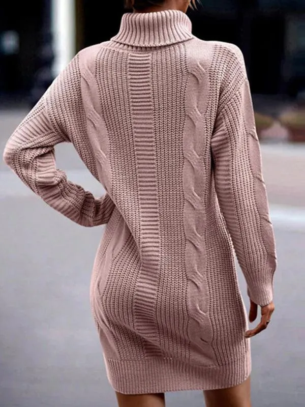 Chic and Cozy Turtleneck Sweater Dress for Women