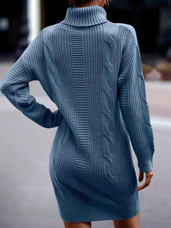 Chic and Cozy Turtleneck Sweater Dress for Women