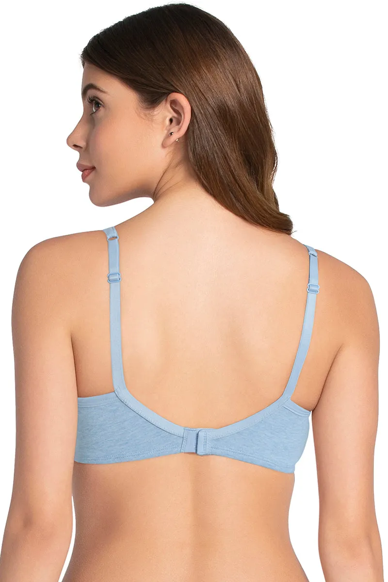 Cotton Casual Padded Non-wired T-shirt Bra - Soft Chambray Marl