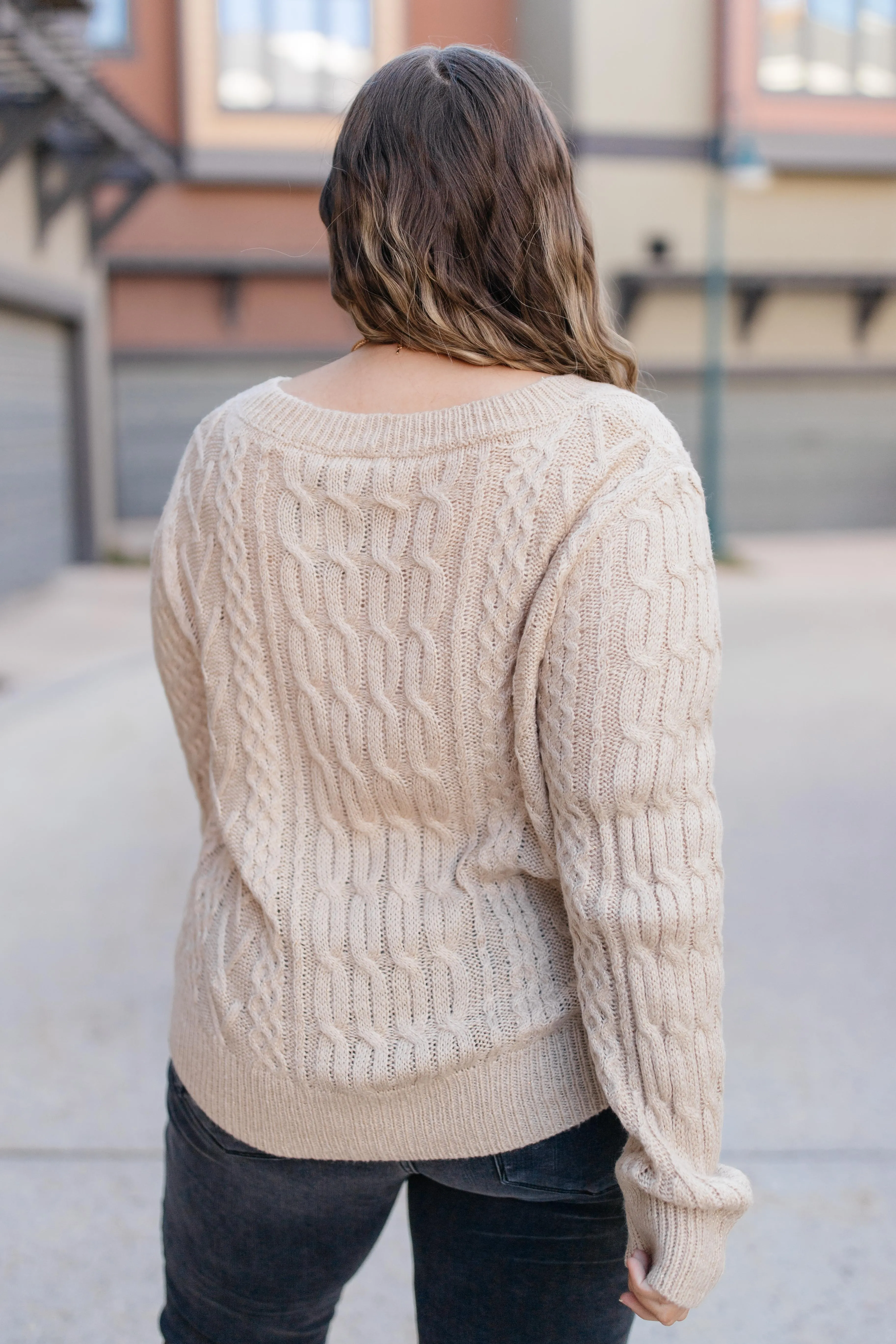 Cozy Cropped Sweater in Oatmeal