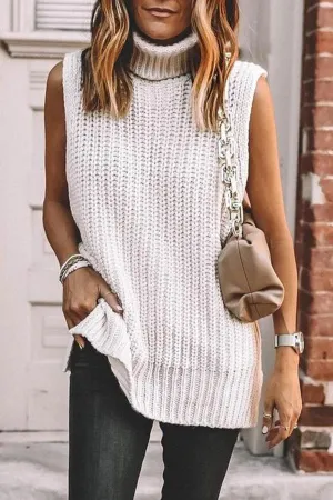 Cozy Sleeveless Turtleneck Sweater