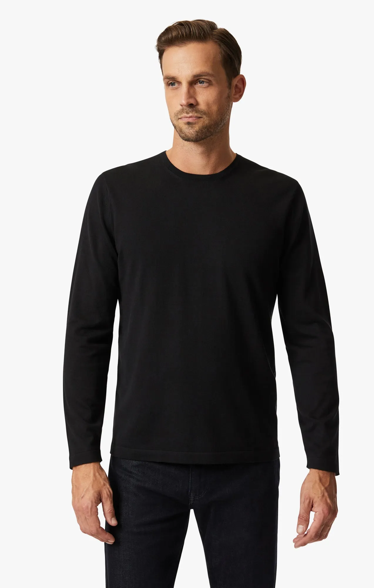 Crew Neck Sweater In Black