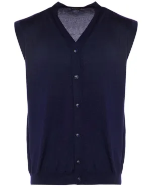 Deep Blue Full Button Vest