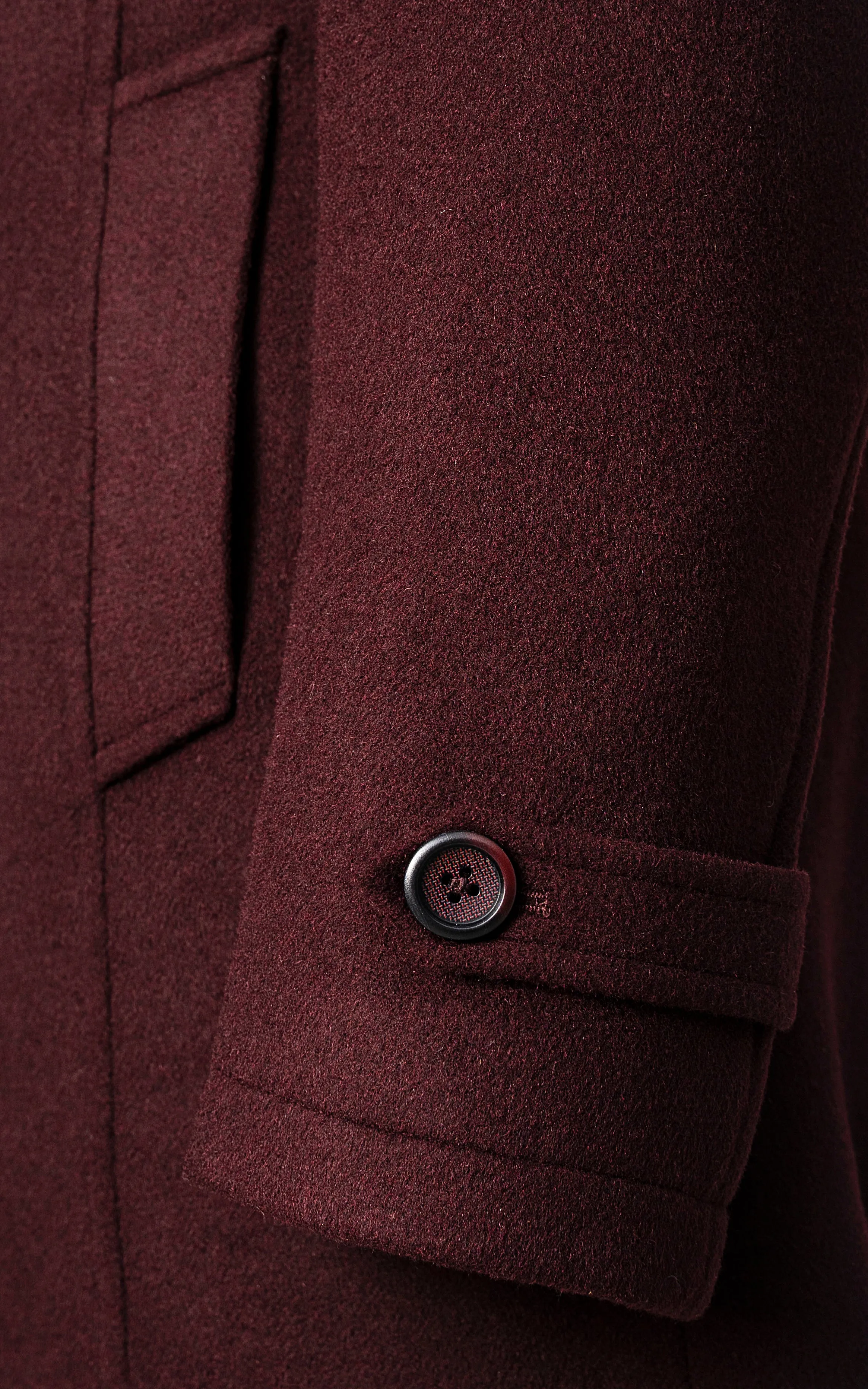 DOUBLE BREASTED PEACOAT BURGUNDY