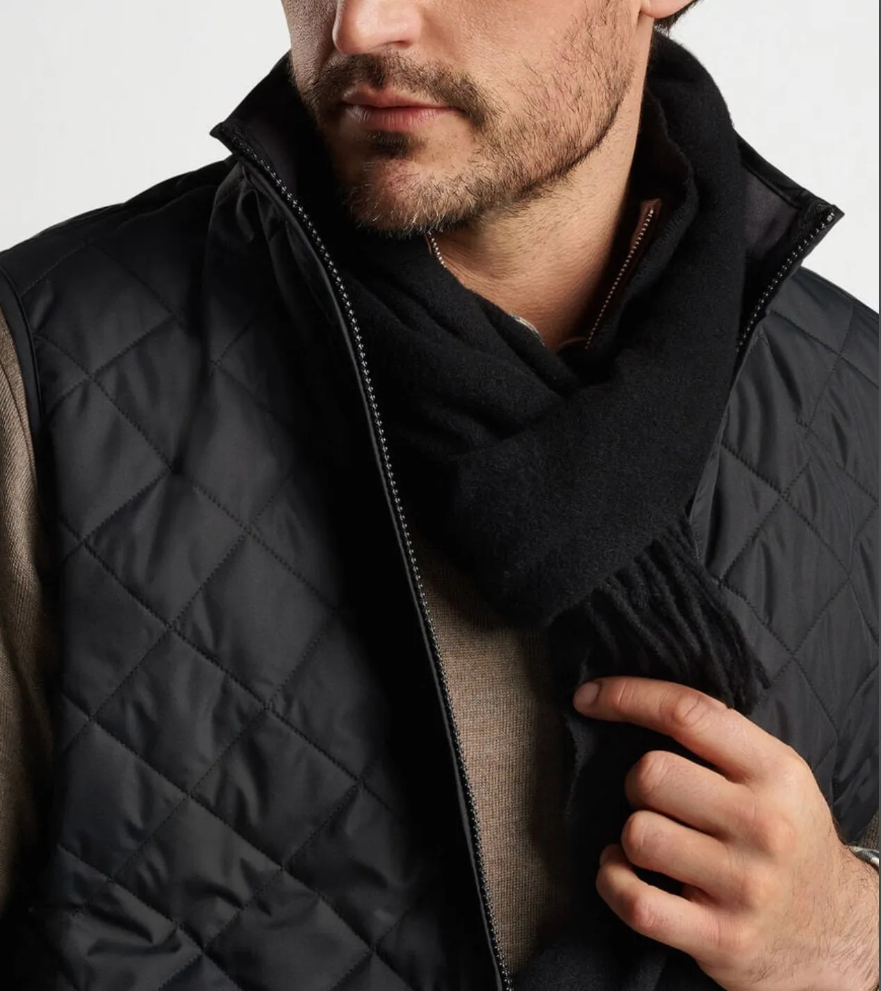 Essex Quilted Travel Vest in Black by Peter Millar