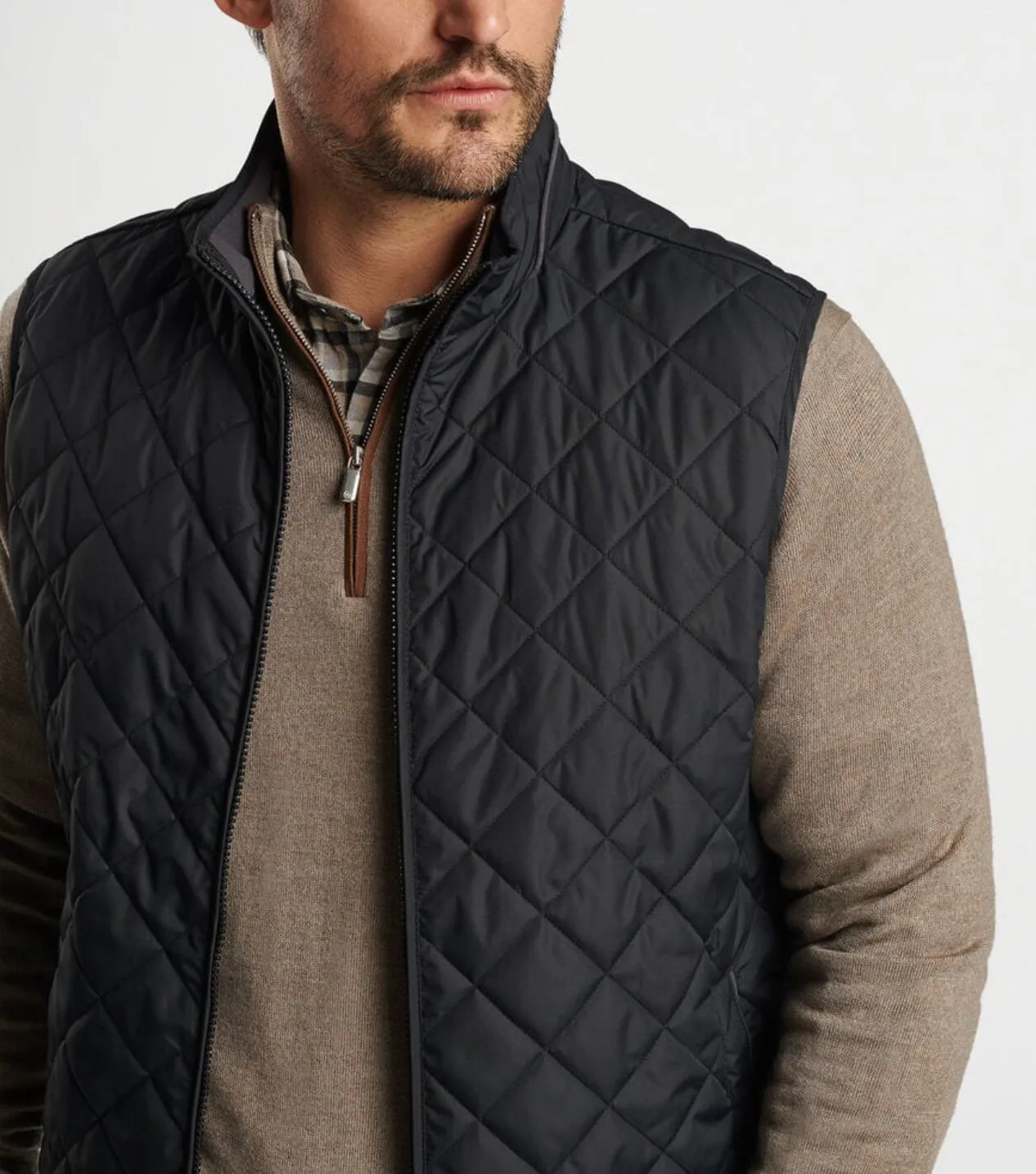 Essex Quilted Travel Vest in Black by Peter Millar