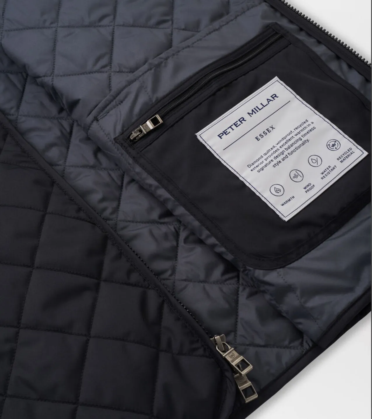 Essex Quilted Travel Vest in Black by Peter Millar