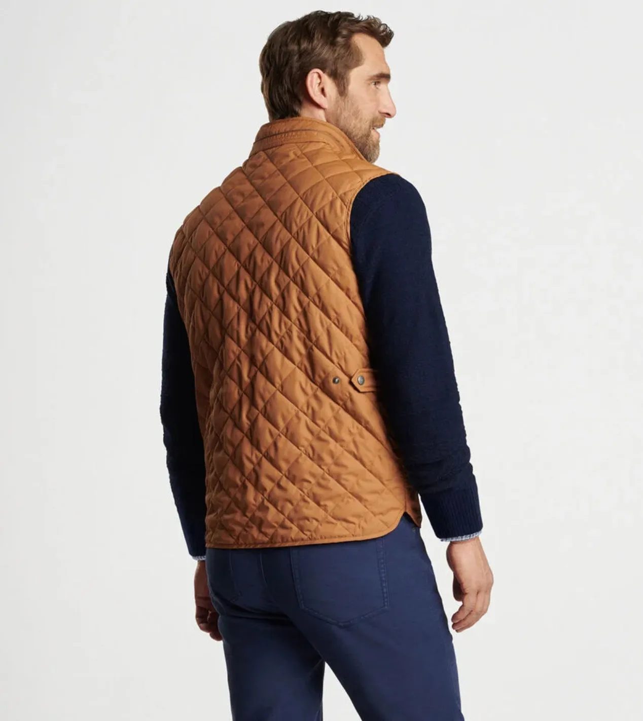 Essex Quilted Travel Vest in British Tan by Peter Millar