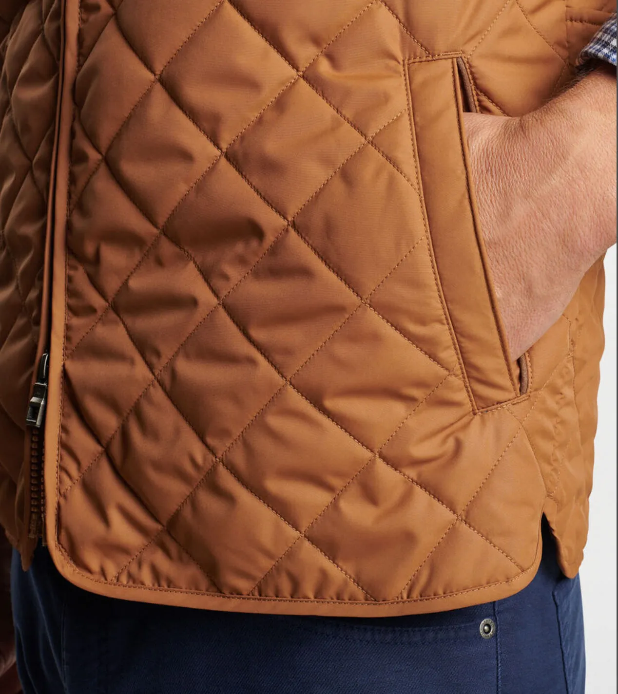 Essex Quilted Travel Vest in British Tan by Peter Millar