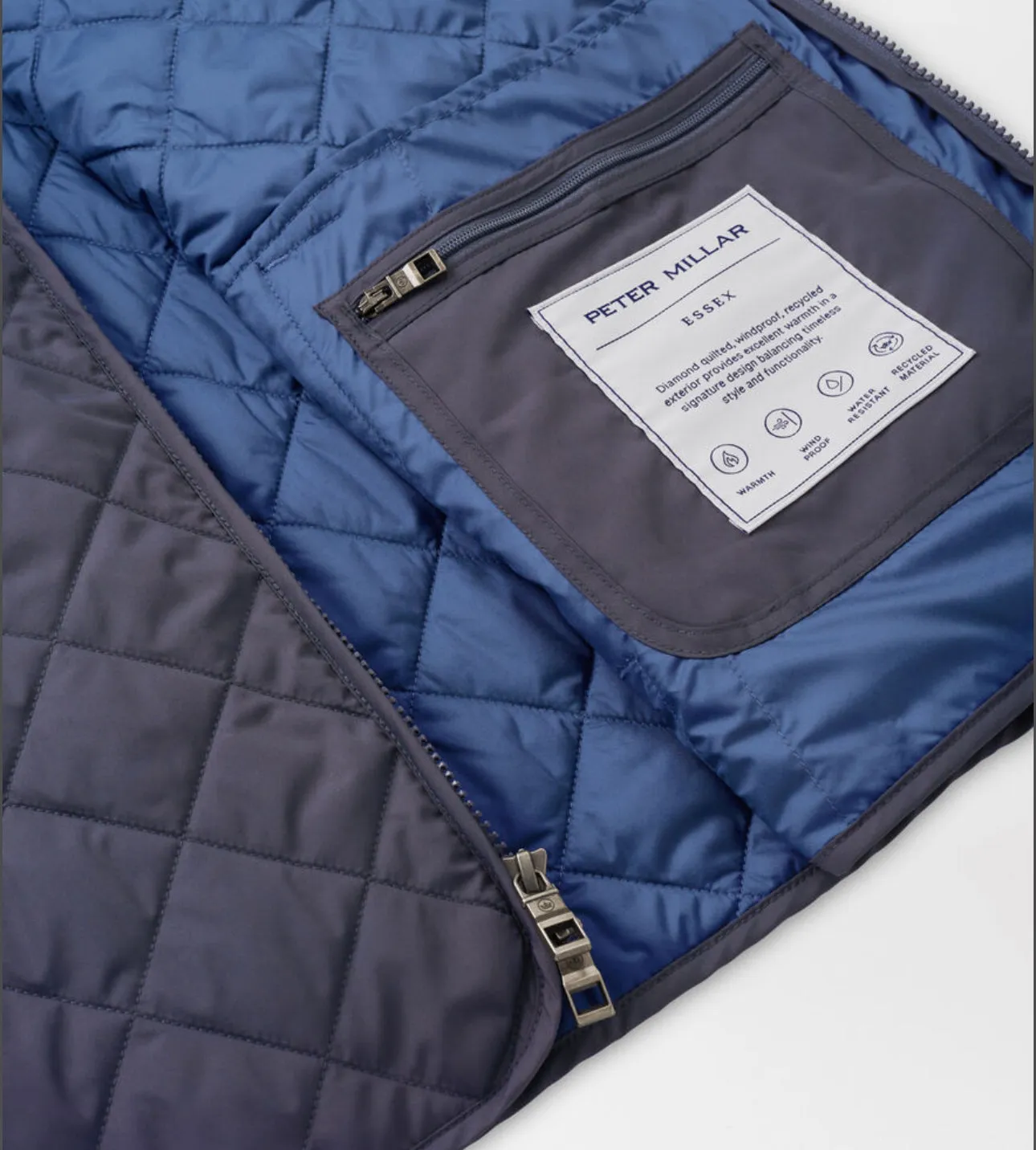 Essex Quilted Travel Vest in Iron by Peter Millar