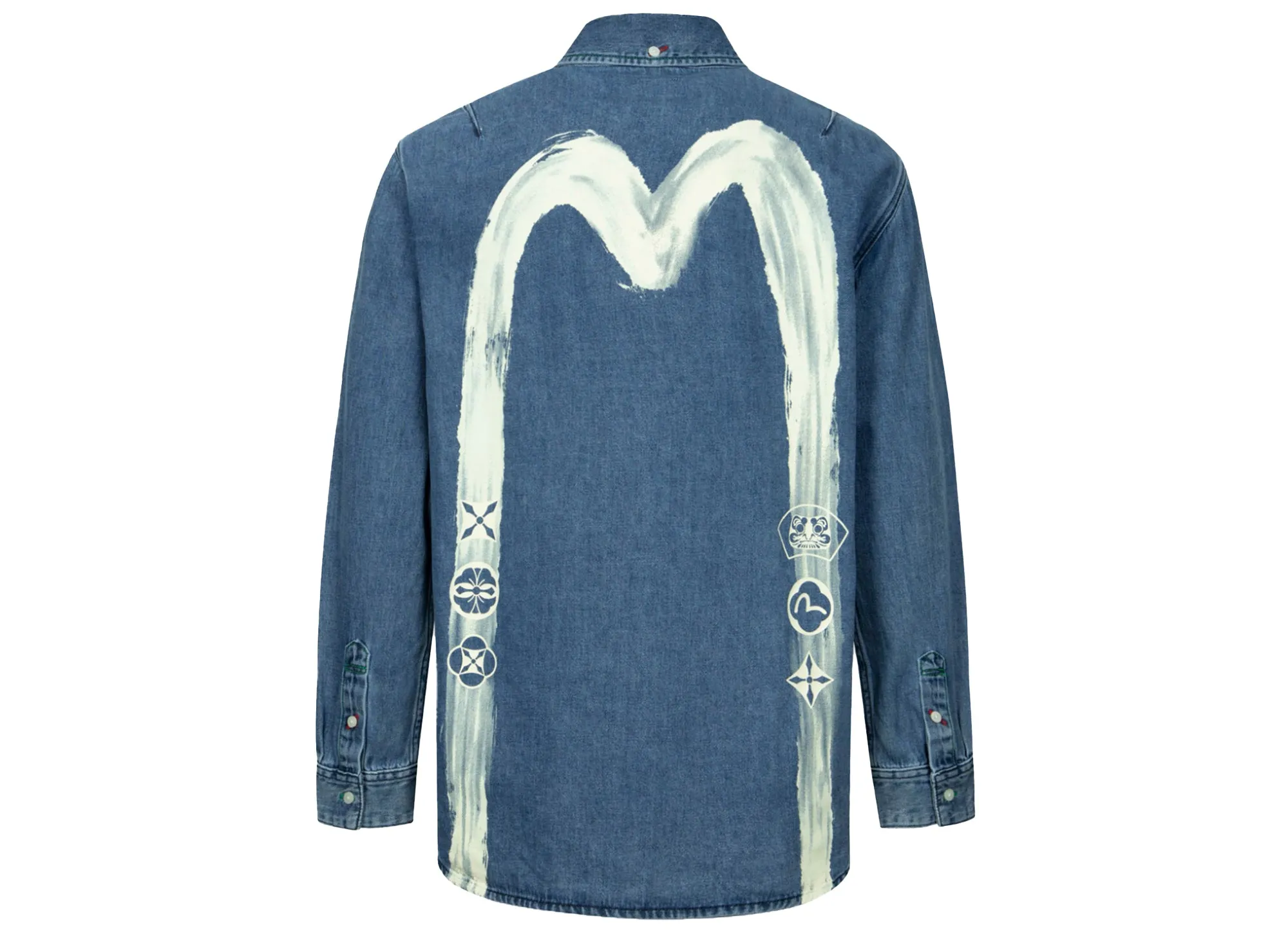 Evisu Calligraphy Daicock Relax Fit Denim Shirt