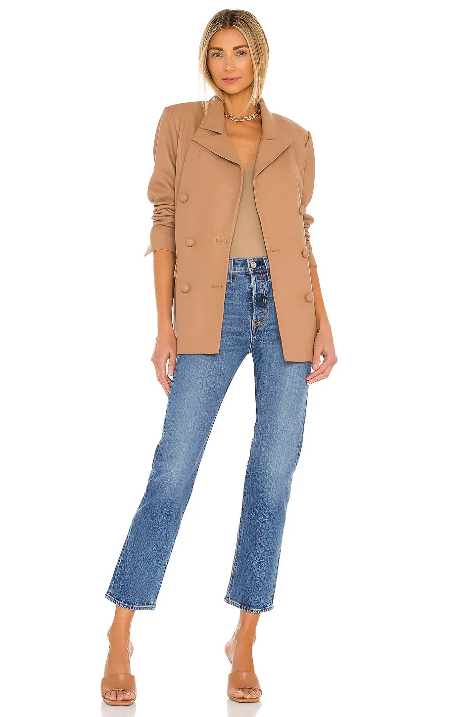 Free People Keep It Sleek Bodysuit in Tan