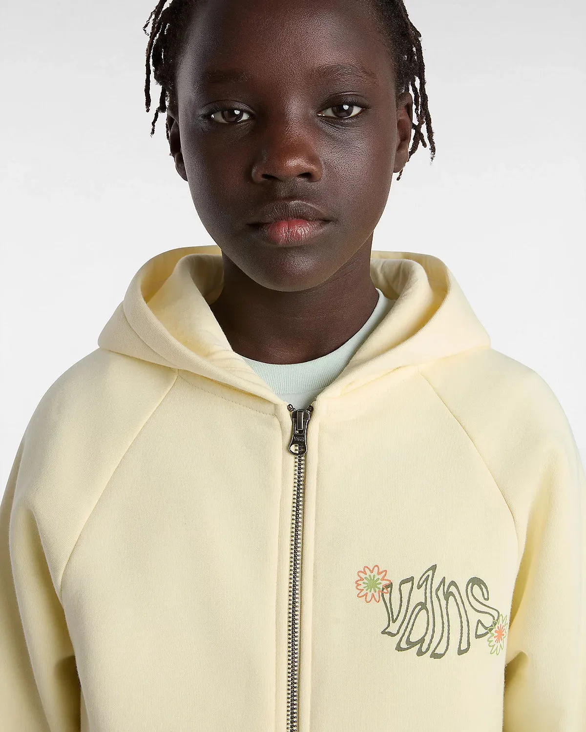 Girls Butterfly Cocoon Zip Hoodie in Almond Oil