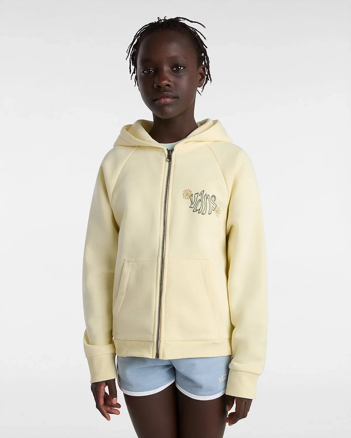 Girls Butterfly Cocoon Zip Hoodie in Almond Oil