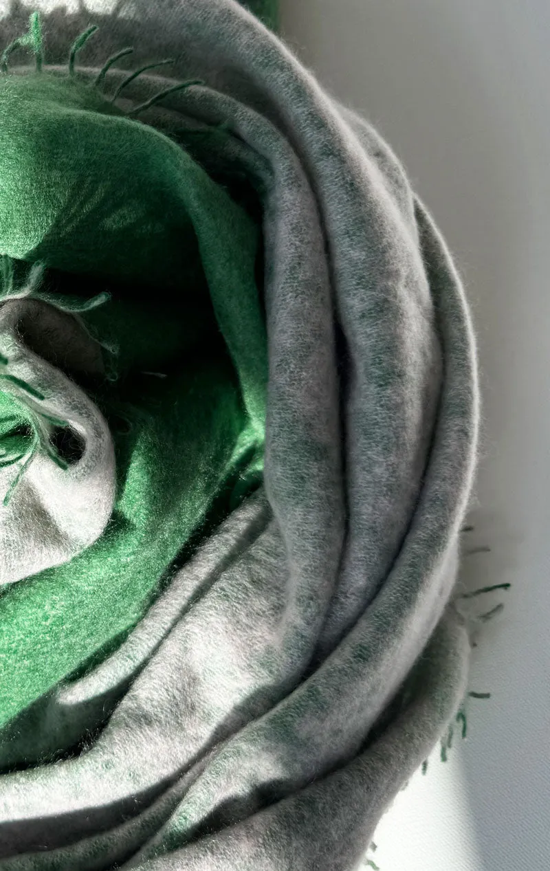 Green Felted cashmere scarf