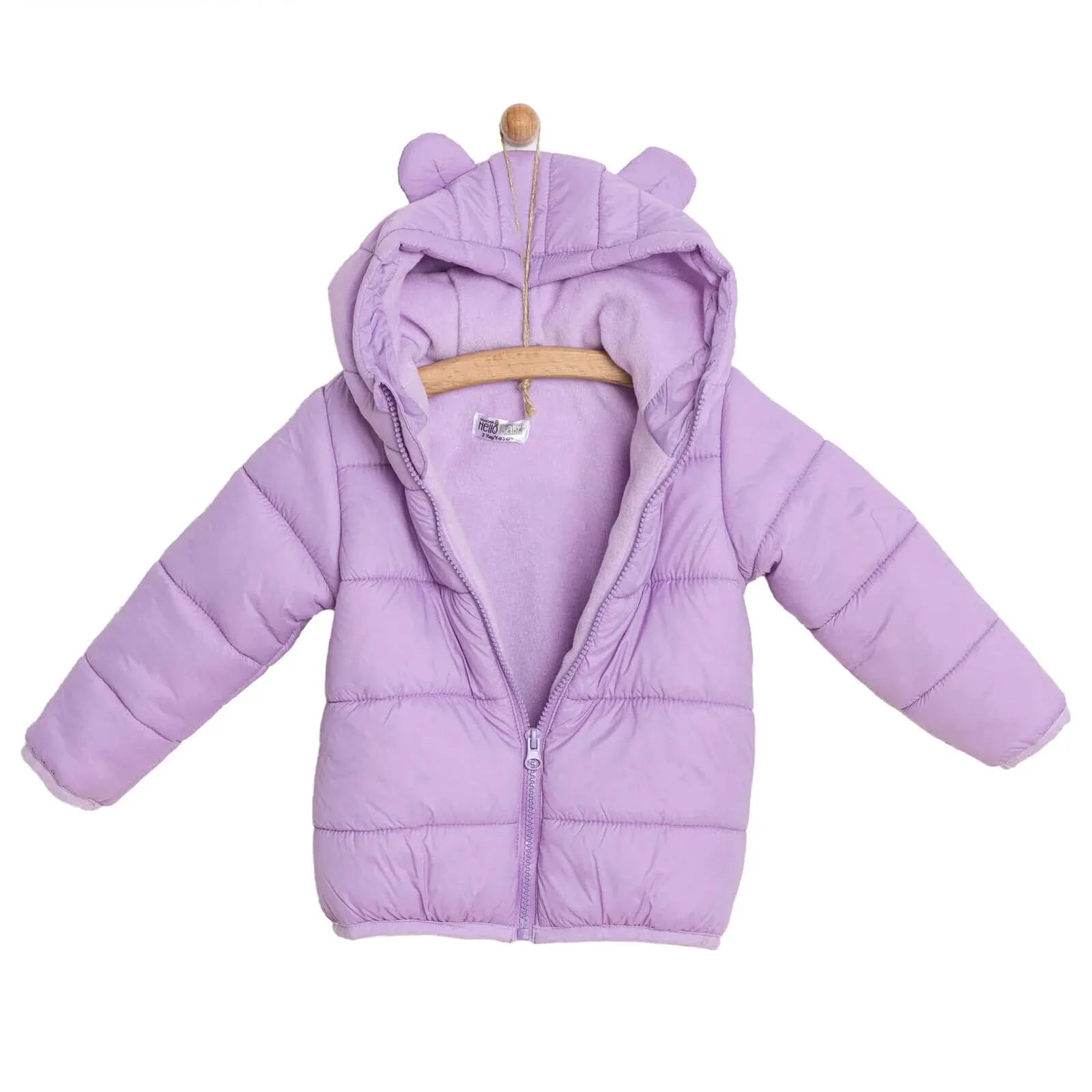 HelloBaby Basic Eared Hoodie Coat - Lilac