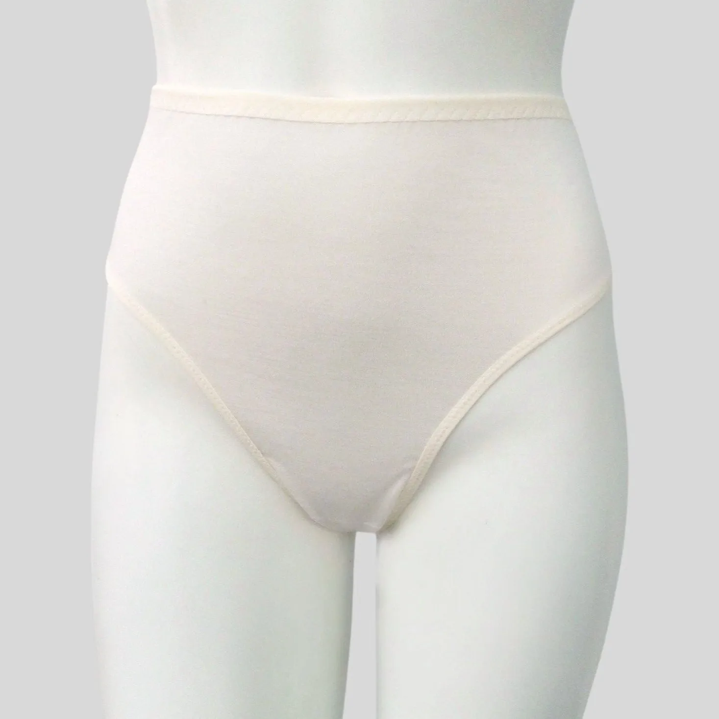 High waist wool or cotton thong brief