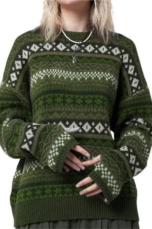 HWR1266 Cozy Nordic Knit Sweater