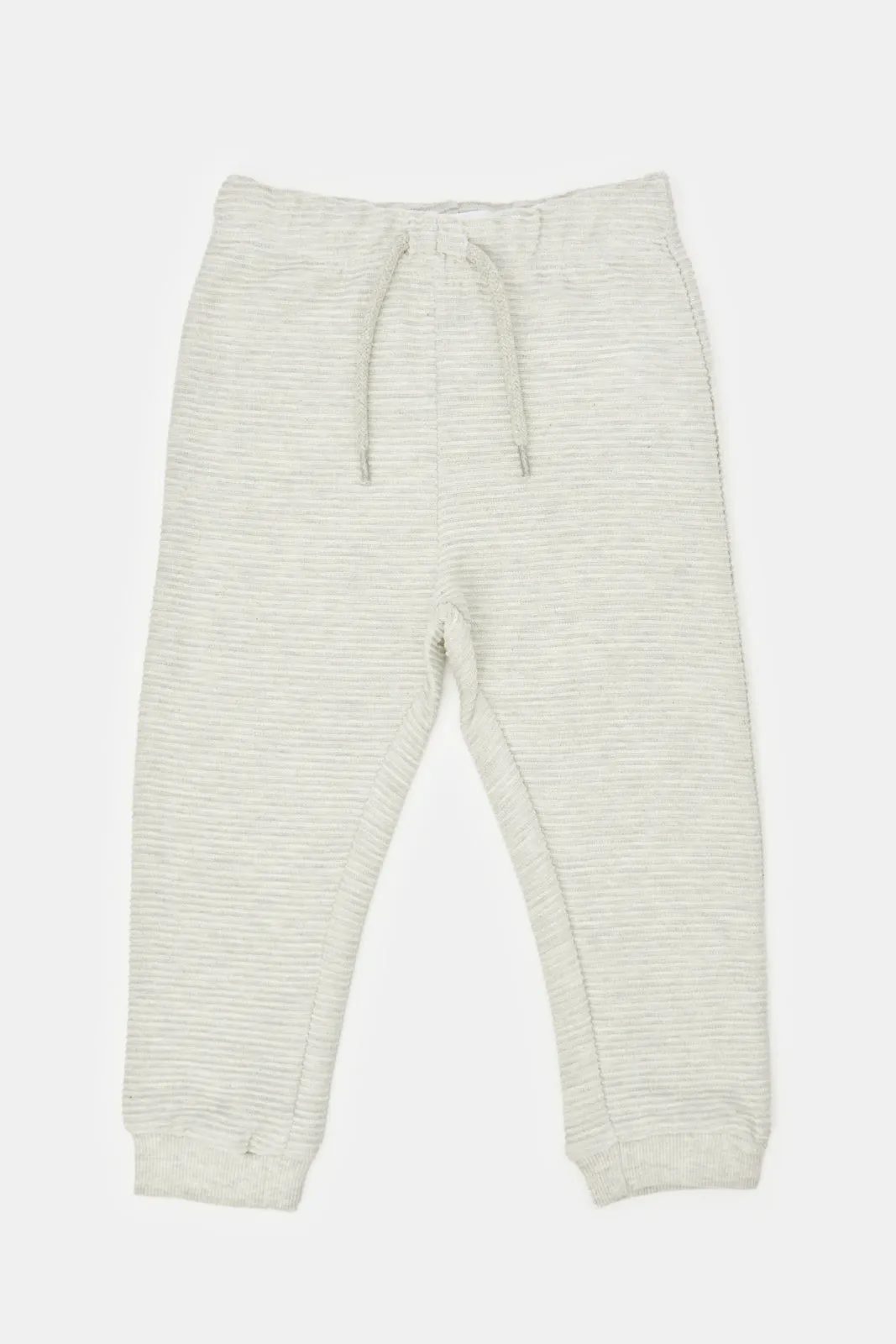 Infant Boys Ecru Ribbed Active Pants