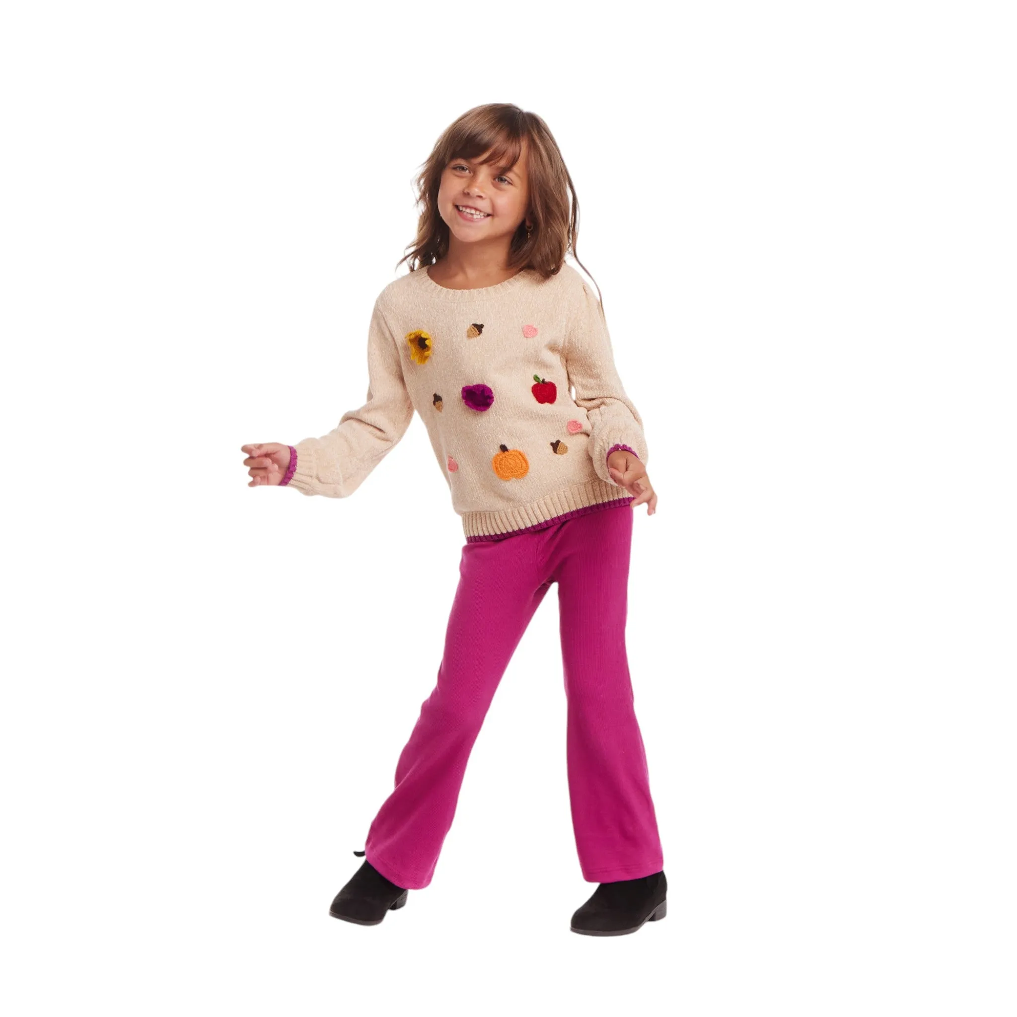 Kids Chenille Sweater & Glitter Legging Set | Fall Themed