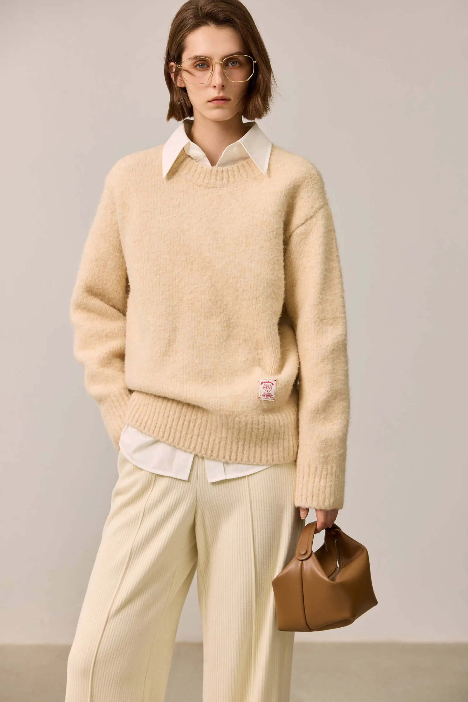 LILY Cozy Fleece-Like Crewneck Sweater