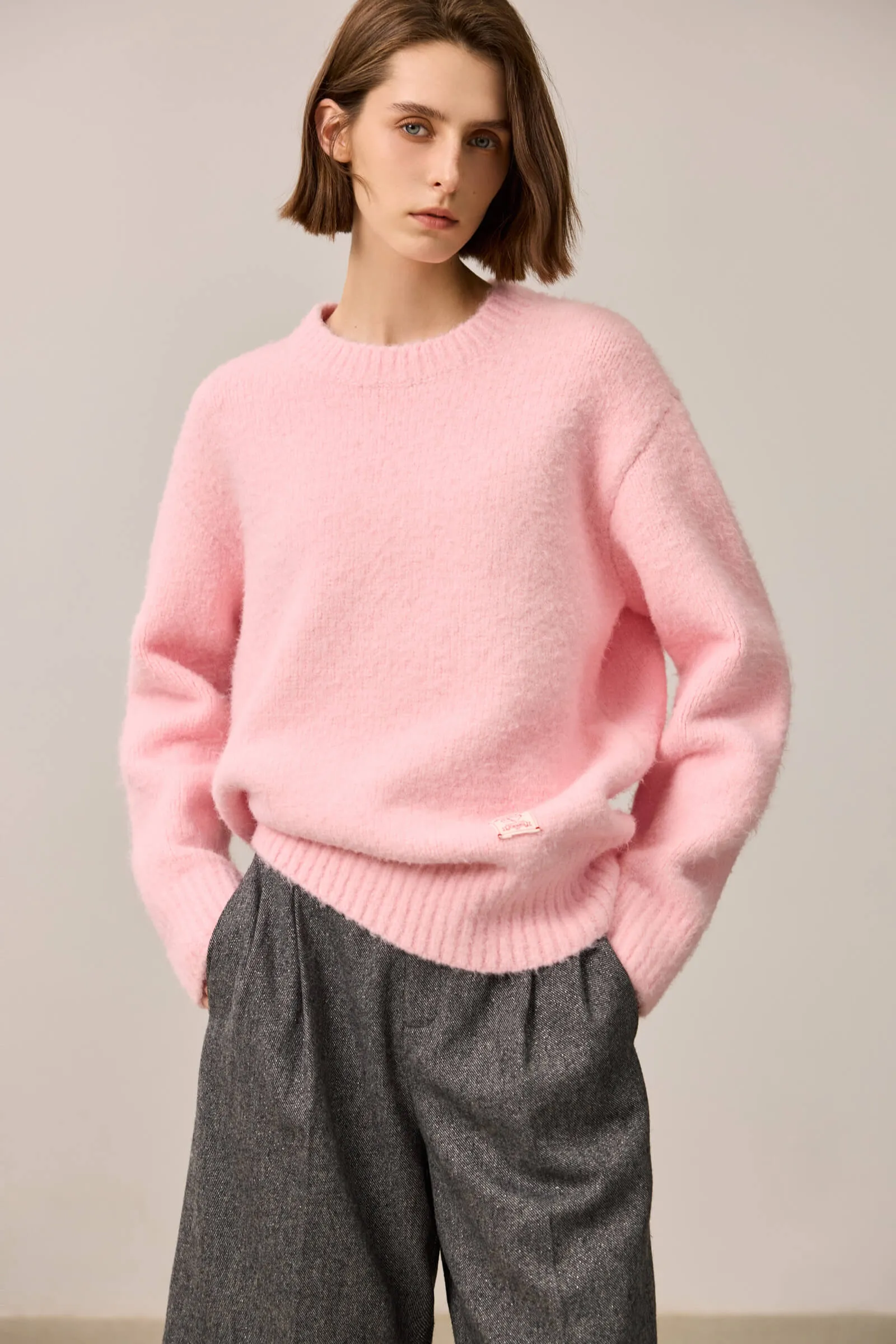 LILY Cozy Fleece-Like Crewneck Sweater