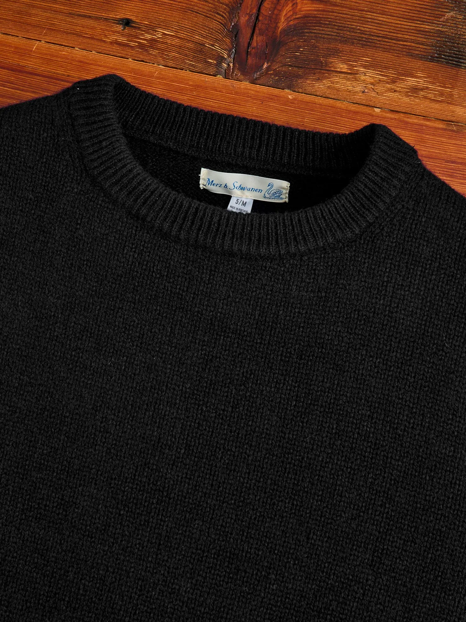 LOCC01 "Good Basics" Relaxed Fit Merino Cashmere Knit Sweater in Deep Black