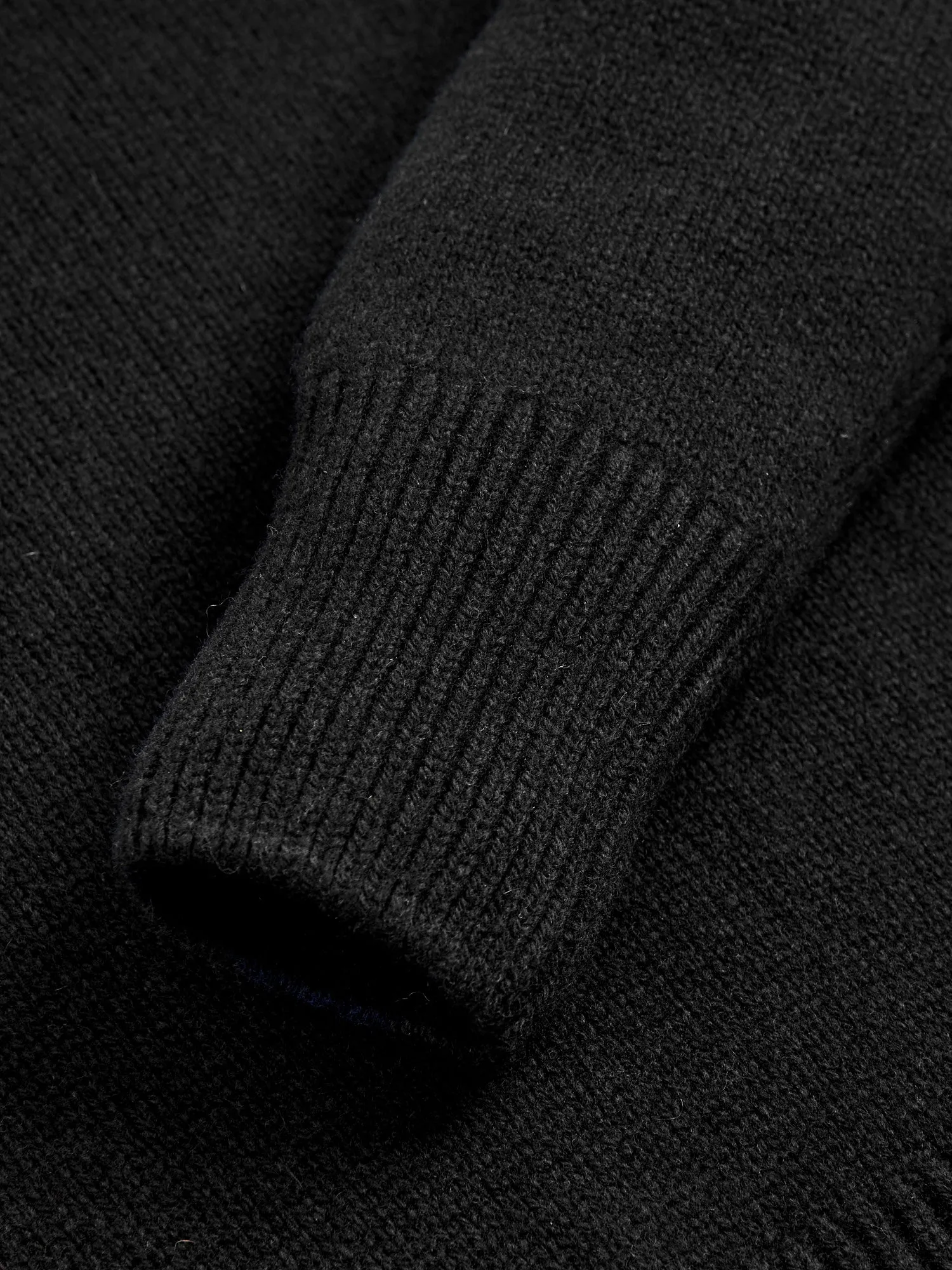 LOCC01 "Good Basics" Relaxed Fit Merino Cashmere Knit Sweater in Deep Black