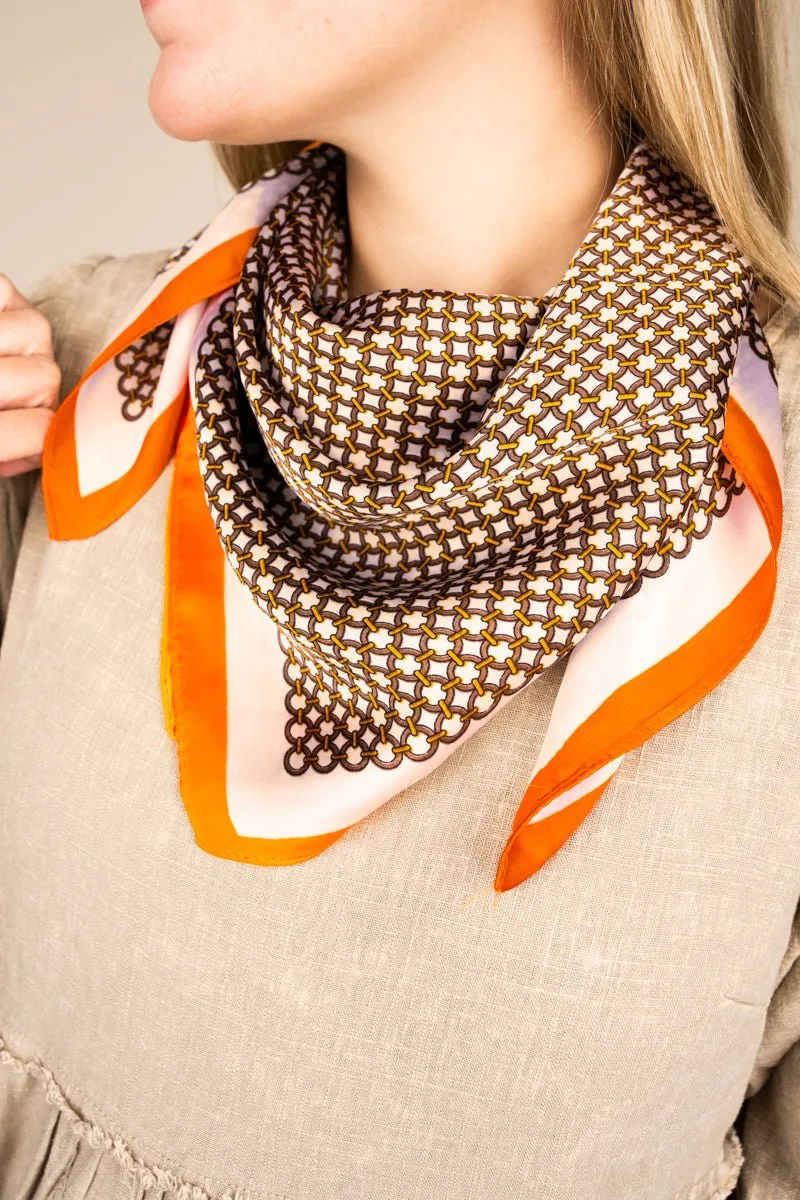 Look My Way Orange Polyester Scarf