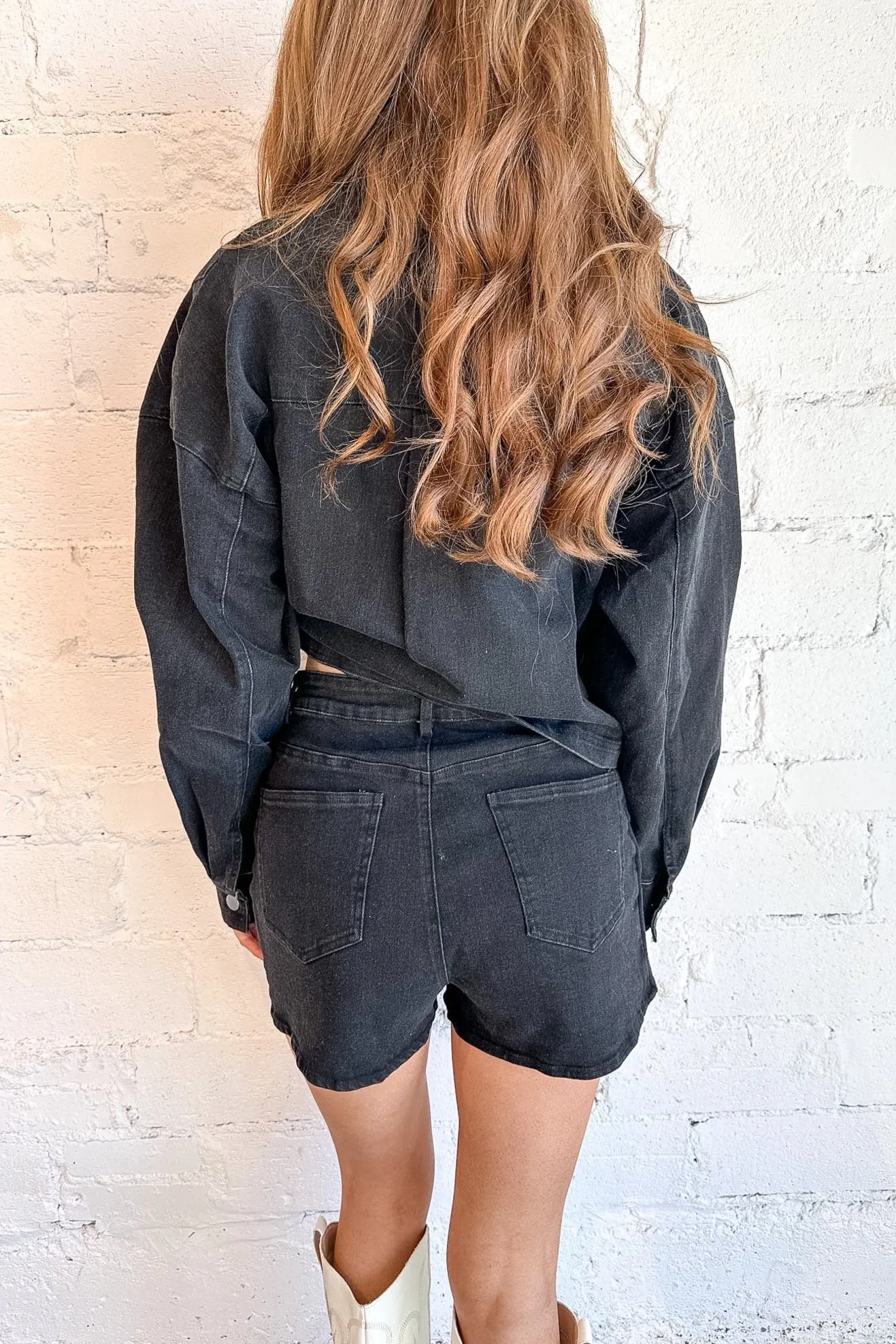 Maggie Denim Wrap Shorts